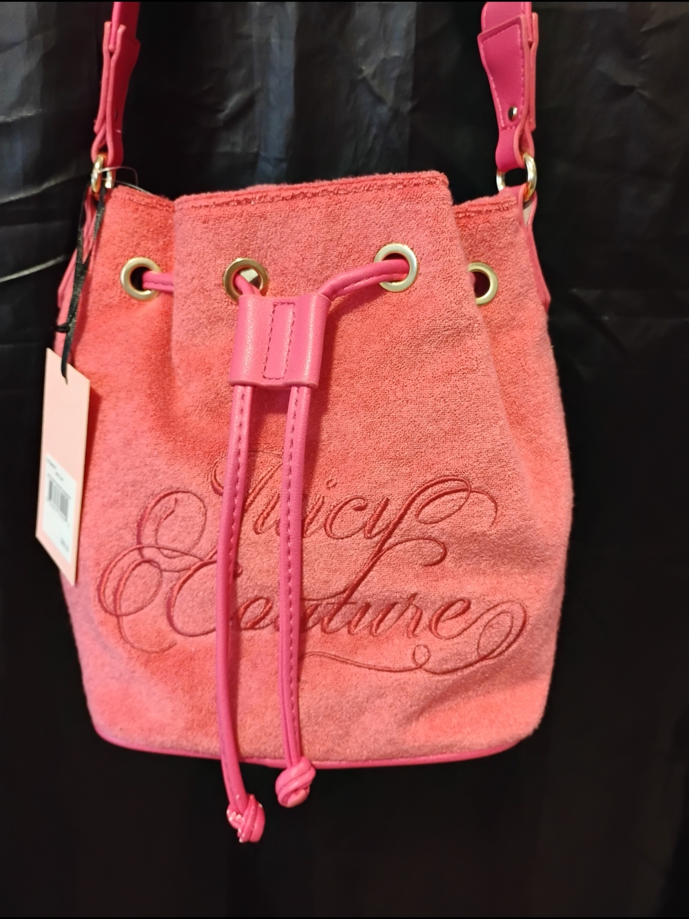 soft pink Juicy Couture Drawstring Shoulder Bag